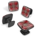 thumbnail image 2 of 4 Pcs Cabinet Handle Drawer Pulls Red Plaid Pattern Knobs with Screws Square Furniture Office Cabinet Knob Decoration, 2 of 7