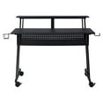 thumbnail image 3 of Pemberly Row 1-Shelf Music Recording Studio Desk in Black with 1 Keyboard Tray, 4 Caster Wheels, 1 Cup Holder, 47"L x 27"W x 38"H, 3 of 7