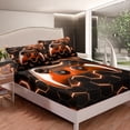 thumbnail image 2 of Gamer Gifts Bedding Set Gaming Gamepad Fitted Sheet Orange Geometric Honeycomb Bed Sheets Game Room Decor, 3D Game Console Sheets with 2 Pillow Cases Full, 2 of 4