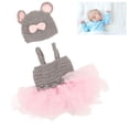 thumbnail image 4 of Ropa De Foto De Bebé, Vestido De Tul De Fotografía De Niña Recién Nacida Suave Y Elegante De Punto Hermoso DIY Con Sombrero Para Más De 3 Meses De Edad, 4 of 8