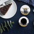 thumbnail image 6 of FMSHPON Funny Black and White Yak with Sunflowers Set of 6 Round Coaster for Drinks, Absorbent Ceramic Stone Coasters Cup Mat with Cork Base for Home Kitchen Room Coffee Table Bar Decor, 6 of 6