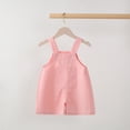thumbnail image 2 of Posijego Toddler Baby Girls Overalls Shorts Cotton Romper Suspender Jumpsuits Kids Infant Girls Solid Color Summer Outfits, 2 of 5