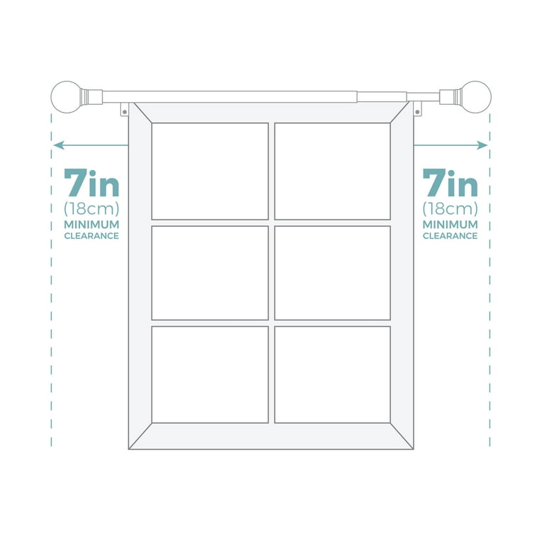 Maytex Adjustable Drapery Window Rod with Ball Finials, 48-120 in