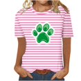thumbnail image 1 of Camisetas Casuales de Mujer Nueva Moda Impresa Cuello Tripulado Manga Corta, Top Ligero para Diario Y Fiesta, 1 of 4