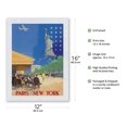 thumbnail image 2 of Paris New York - French Cafe And Statue of Liberty - Vintage Airline Travel Poster by Vincent Guerra c.1951 - Japanese Unryu Rice Paper Art Print (Unframed) 12 x 16 in, 2 of 4