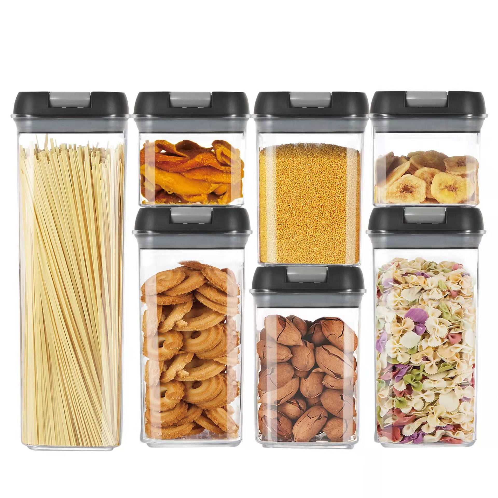 Food Storage Containers - Set of 7 Piece Pasta, Sugar, Flour & Cereal ...
