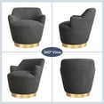 thumbnail image 7 of BELLEZE Swivel Barrel Chair, Modern Round Velvet Swivel Accent Chair, Curved Backrest 360° Swivel Single Sofa Armchair, Comfy Swivel Accent Chair for Living Room Bedroom - Masa (Black), 7 of 7
