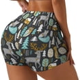 thumbnail image 1 of Fotbe Moose Squirrel owls tree Shorts Sin Costuras – Shorts Deportivos de Cintura Alta para Mujer, Elásticos para Gimnasio, Yoga, Running o Ciclismo-Small, 1 of 8
