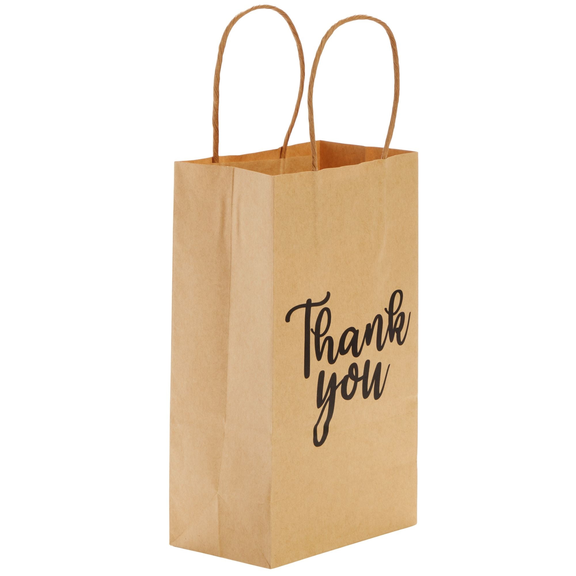 [100 Bags] 8 x 4.5 x 10.5 Brown Kraft Paper Gift Bags Bulk with Handles. Ideal for Shopping Packaging Retail Party Craft Gifts Wedding