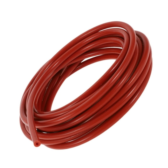 Unique Bargains 20Ft 1/8" 3mm ID 2mm Thickness Silicone Vacuum Hose for Air and Water Red
