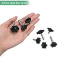 thumbnail image 4 of Uxcell 12-Pack Star Clamping Knobs, 1/4"-20 x 16mm Male Thread Hand Tightening Screw for Machinery/Electronic/Furniture/Umbrella Base, Hex Shaped Machine Handle Replacement [Black], 4 of 7