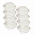 thumbnail image 1 of Café Express (300 Count) 6" x 6" Hinged Food Containers, PP Clamshell, Snap Tight with Easy Grip Tabs, Leak & Grease Resistant Box, Microwave-Safe Disposable Containers, 1 of 5