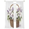 thumbnail image 6 of Pastoral Floral Sheer Curtains for Living Room Bedroom Spring Meadow Blooms Botanical Sheer Curtains 108 Inch Long 2 Panels Set Light Filtering Curtain Window Treatments Drapes for Dining Room, 6 of 6