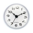 thumbnail image 4 of Reloj de ducha impermeable Uxcell, 2 paquetes de relojes de pared mini silenciosos y lindos con espejo y ventosa, blanco/negro, 4 of 7