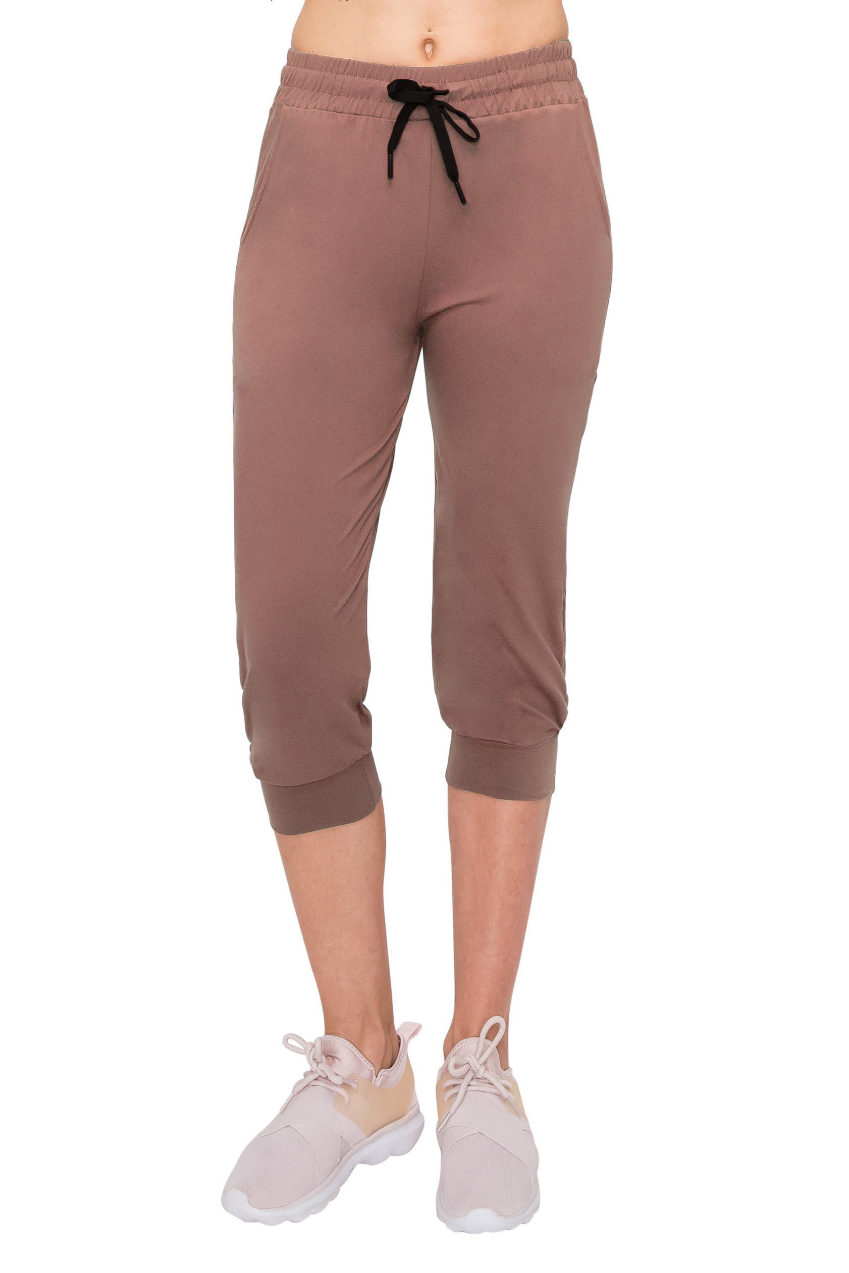 Icyzone Women's French Terry Jogger Lounge Sweatpants Active Capri Pants  For Women, Jogger Capri Womens