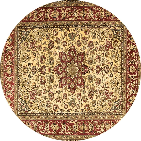 Ahgly Company Indoor Round Persian Brown Traditional Area Rugs, 4' Round
