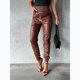thumbnail image 1 of Pantalones de cuero de moda casual de cintura alta con diseño de locomotora de viento de calle para otoño e invierno para mujer 22252, 1 of 5