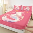 thumbnail image 3 of Homewish Kawaii Animal Salamander Full Size Sheets 4-Piece for Boys Girls,Stars Print Breathable Bed Sheets,Cartoon Wildlife Axolotl Lightweight Sheet Sets,Super Cozy Room Decor, 3 of 7