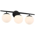 thumbnail image 5 of Possini Euro Design Meridian Modern Wall Light Black Hardwire 24" 3-Light Fixture Opal Glass Globe Shade for Bedroom Living Room, 5 of 8