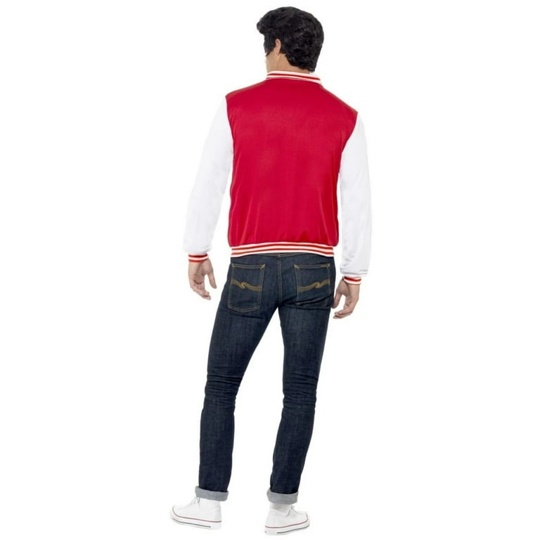 50s College Jock Letterman Jacket Adult Red White 50s College Jock Letterman Jacket Adult Red White