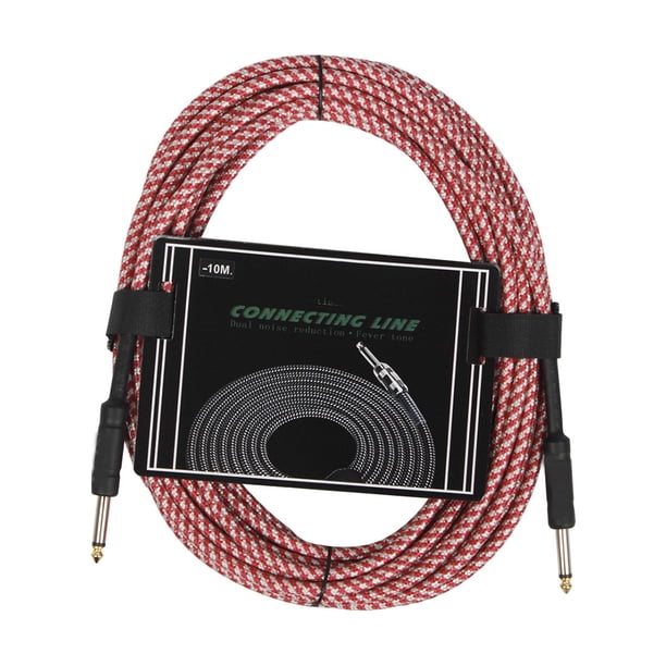 Eigraketly Cable de guitarra, Cable de alambre, línea de reducción de ruido, Cables blindados trenzados de Color, accesorios para amplificador Accesorios para instrumentos musicales Rosa