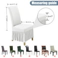 thumbnail image 6 of SUKAIKEQA Dining Room Chair Covers Set of 4, Stretch Parsons Slipcovers with Skirt Super Fit Spandex Chair Seat Protector Cover for Dining Room, Hotel, Ceremony,White, 6 of 6