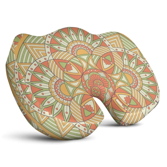 Premium Mandala Pattern Memory Foam Seat Cushion Ergonomic Chair Pad for Office Chair, Car, Airplane & Bleachers Sciatica, Tailbone Hip & Back Pain Relief - Chair Cushion for Long Office Workers.