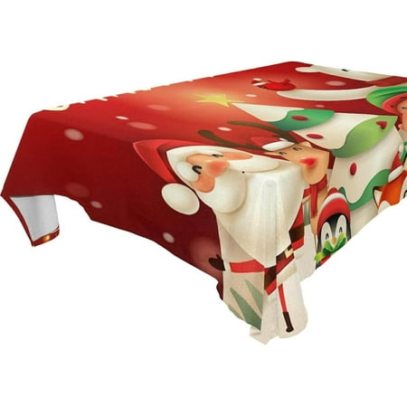 

Hyjoy Santa Claus Tablecloth Waterproof Washable Polyester Square Table Cover Durable Tablecloth for Kitchen Dining Table Party Decor (60 X 60 Inch)