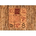 thumbnail image 1 of Ahgly Company Indoor Rectangle Oriental Orange Modern Area Rugs, 5' x 8', 1 of 4