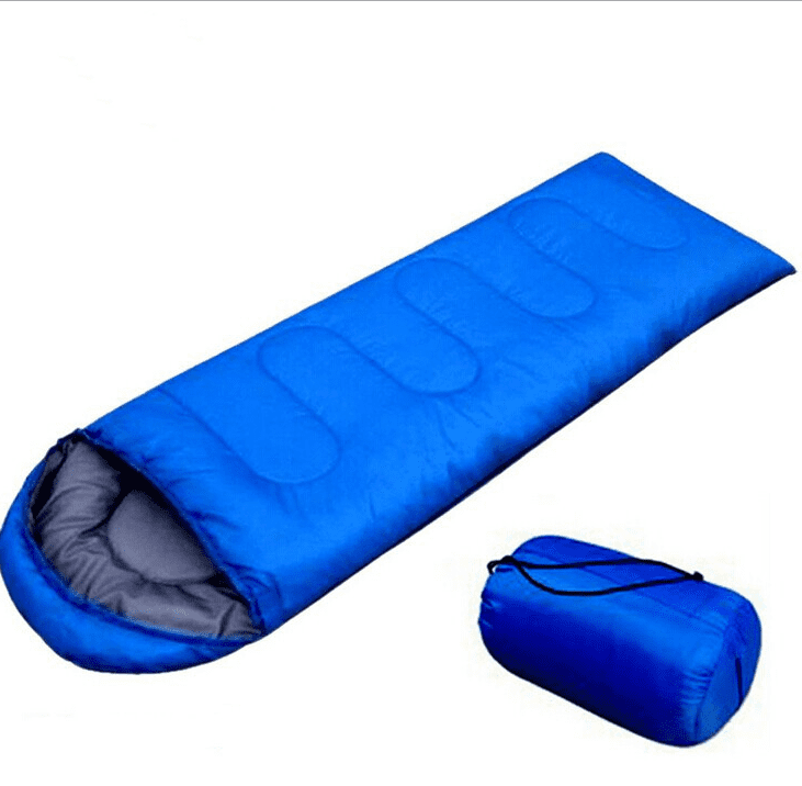 Hooded Down Sleeping Bag with Compression Sack New Blue