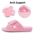 thumbnail image 2 of Women's Arch Support Slippers Memory Foam Orthotic Heel Cup Arthritis Edema House Shoes with Velcro Closure, Pink 8, 2 of 6
