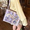 thumbnail image 4 of Y2K Kawaii Bow PU Ita Bag for Women, Pearl Chain Accessory & Clear Display Window, Handheld Shoulder Crossbody Bag for Daily Use (13.0" x 10.6" x 4.3", 1.39 lb, 1.83 lb with Accessories), 4 of 12