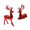 thumbnail image 4 of 2 figuras de reno navideño, decoración, adorno, elegante estatua de animal rojo, 4 of 9