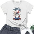 thumbnail image 5 of Shirts for Women Plus Size Short Sleeve Round Neck Independence Day Printed T-shirt Multicolor L, 5 of 5