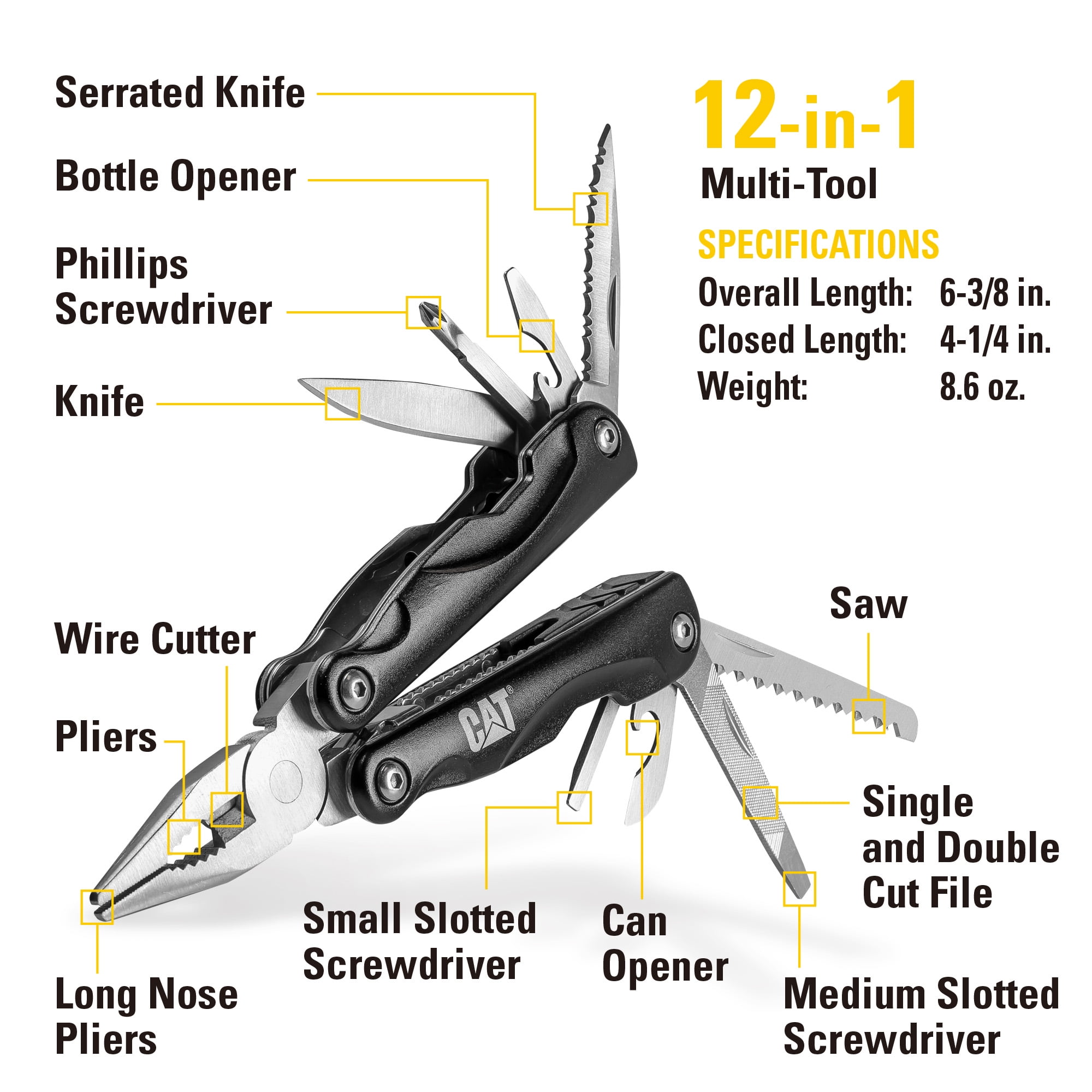 Cat 4 Piece Multi-Tool and Folding Pocket Knife Set - 980103