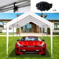 thumbnail image 3 of 12x20FT Portable Carport Garage Tarp, Carport Car Tent Car Canopy Protected Trap with Elastic Buckles, Car Port UV Resistant Anti-Snow Outdoor Shed Trap for Garage Shelter, Frame is Not Included,White, 3 of 7