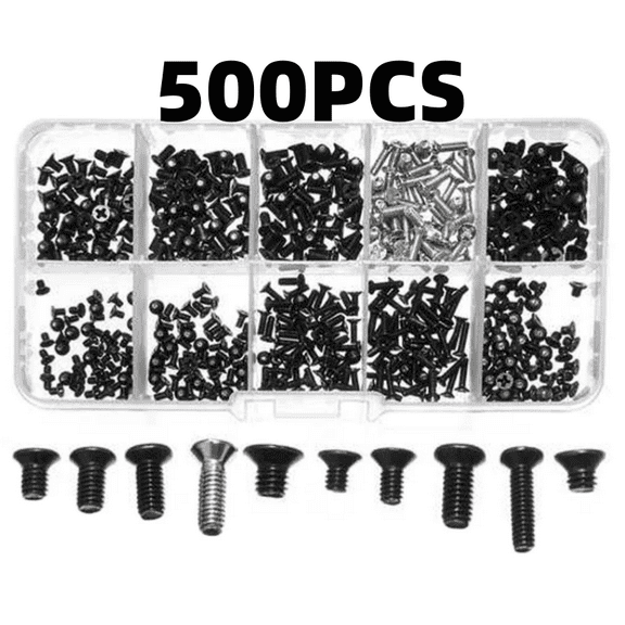 500Pcs Computer Screw Assortment Kit M2/M2.5/M3 Screws for Laptop Notebook Compatible with IBM HP Dell Hardware Parts