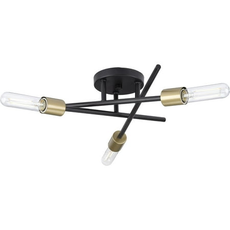 

Astra Collection Three-Light 18 Antique Bronze Modern Semi-Flush Mount Light