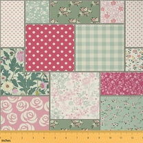 Castle Fairy Geometric Plaid Girl Fabric by the Yard 1 Yard,Chic Flower Home Decor Fabric by the Yard,Polka Dots Room Decor Fabric by the Yard,Super Cozy Room Decor