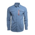 thumbnail image 1 of The American Outdoorsman Long-Sleeve Fishing Shirt Blackfoot River, Moisture-Wicking Button-Up Clothes/Apparel for Men (Dusk Blue, XXL), 1 of 7