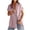 Pink, variant on BUIGTTKLOP Women's Striped Button down Shirts Casual Short Sleeve V Neck Blouses Tops with Pockets