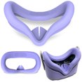 thumbnail image 3 of Accessories For Oculus Quest 2, Ingzy Oculus Quest 2 VR Silicone face Cover, VR Shell Cover, Quest 2 Touch Controller Grip Cover, Lens Protective Cover, Disposable Eye Cover, Set of 14pcs, Purple, 3 of 6