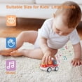thumbnail image 5 of PEACNNG Music Car Toys for Toddler - 4 Piece Music Pull Back Cars Toy Go Friction Powered Toy Dump Truck, Cement Mixer, Tractor, Dump Truck Cartoon Car Toys, 5 of 5