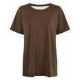 thumbnail image 4 of T-shirt Mode Femme Col Rond Grande Taille Manches Courtes Couleur Unie, 4 of 4