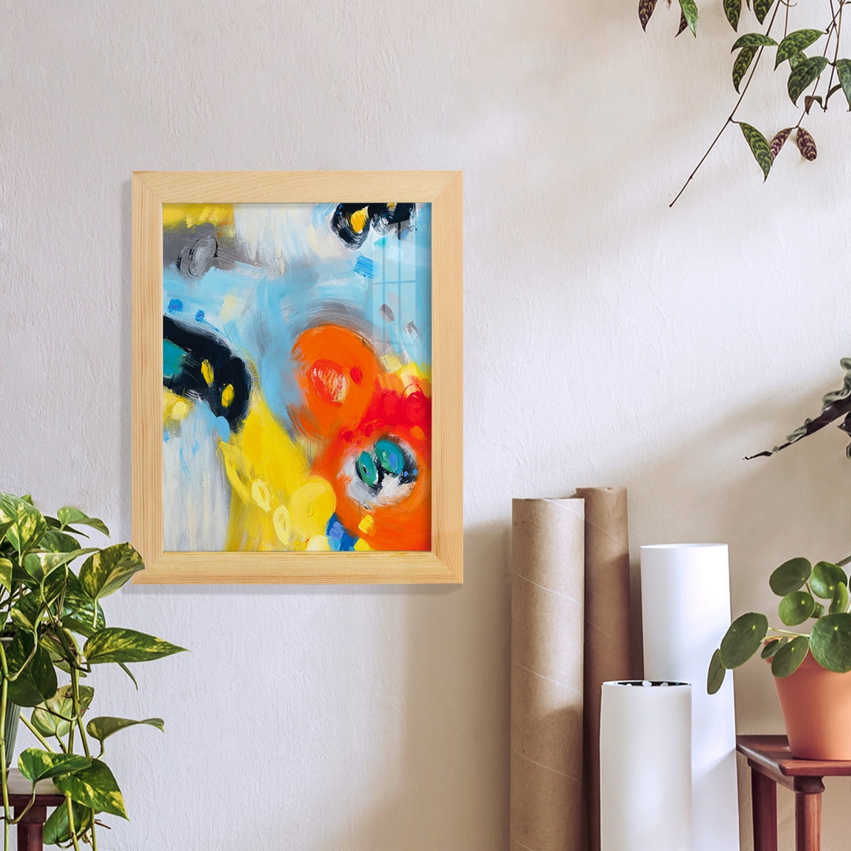 In the Loop II -Framed Print w/glass-Natural Wood