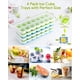 thumbnail image 4 of Molde de silicona para cubitos de hielo con tapa, paquete de 4 cubitos de hielo sin BPA, bandeja apilable para cubitos de hielo, gachas para bebés, whisky, verde, 4 of 5