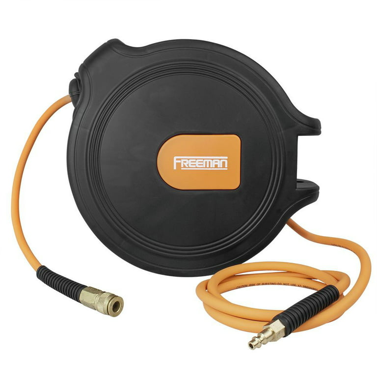 Freeman P1465CHR 0.25 in. x 65 ft. Compact Retractable Air Hose Reel with  Fittings 
