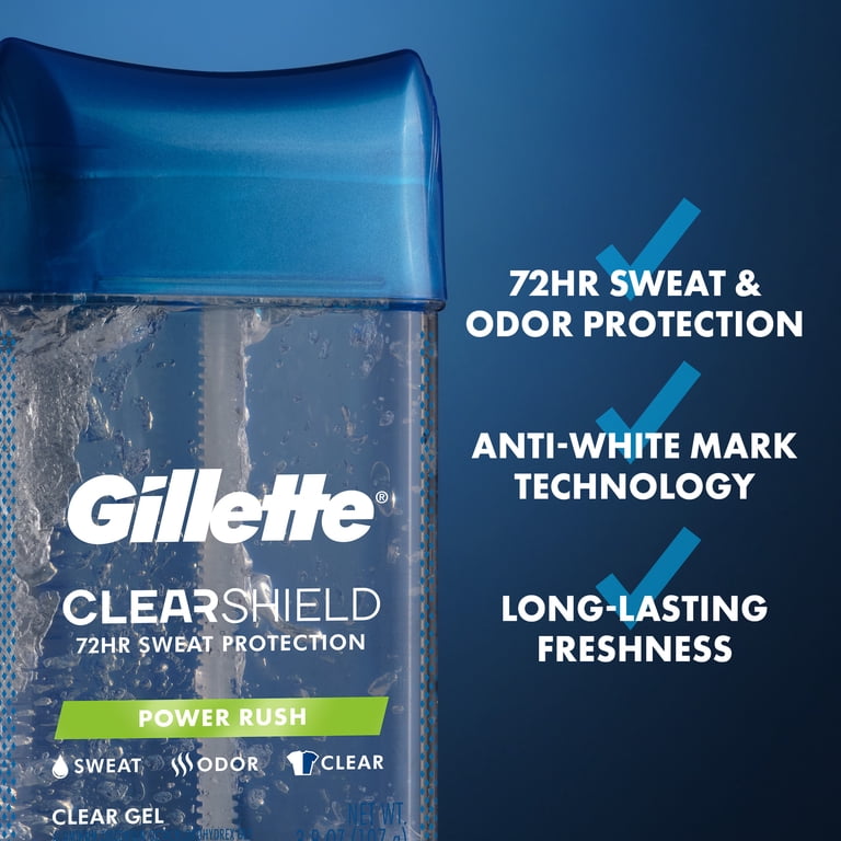 アンドエー 3 in 1 Clear Gel 100g 3本セット Gillette Clear Gel Antiperspirant and Deodorant for Men Power Rush