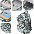 thumbnail image 4 of Bigfoot and Mountain Blue Pattern Backpack for School, Cute School Bag with Adjustable Shoulder Straps and Padded Back, 16.9"x12.6"x5.9", 4 of 5