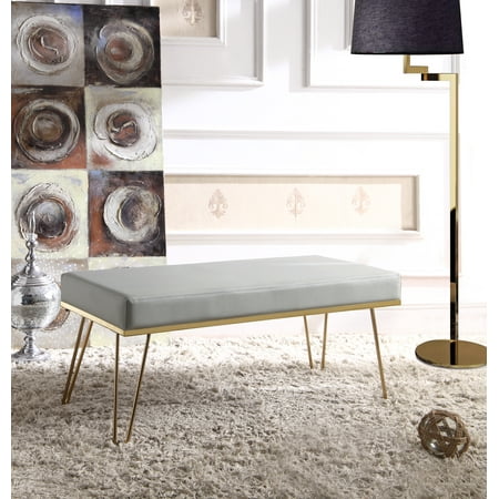 Chic Home Aldelfo Bench Pu Leather Upholstered Hairpin Legs